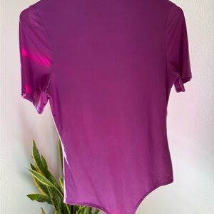 Elegant Purple Short Sleeve Bodysuit